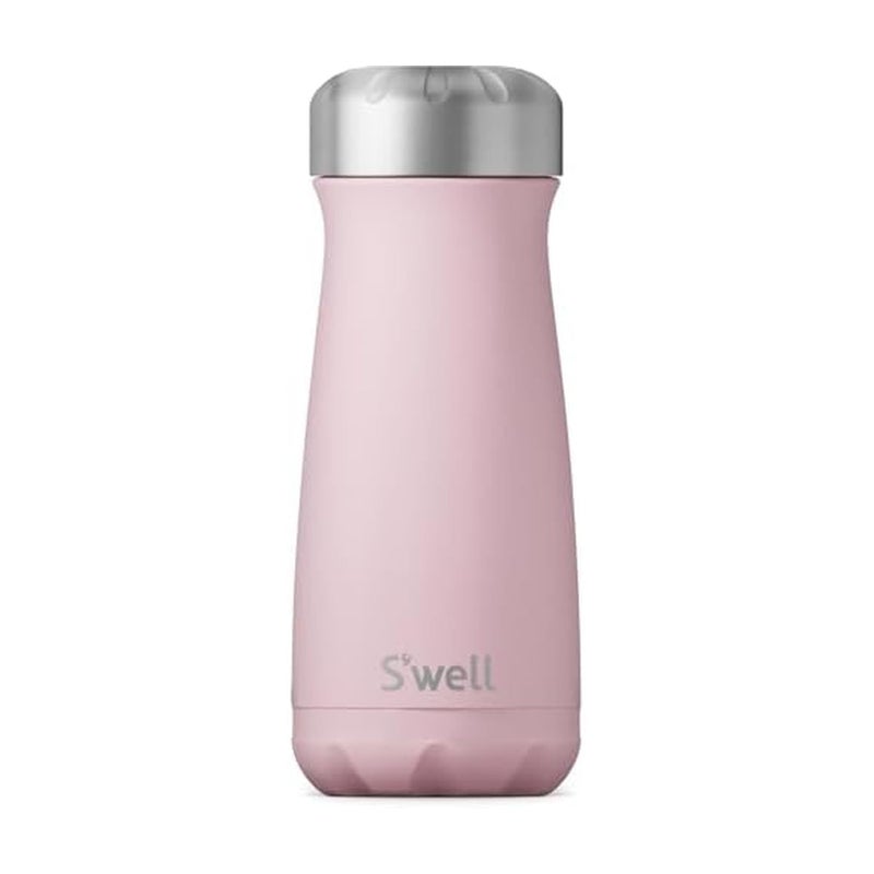 S'well Stainless Steel Traveler, 16oz, Pink Topaz, Triple Layered Vacuum Insulated Containers Keeps Drinks Cold for 24 Hours and Hot for 12, BPA Free, Easy Carrying On the Go - Image 1